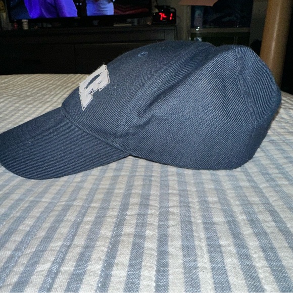 Vintage Nike Dad Cap Strapback SpellOut Logo White Embroidered Navy Blue Mens - Picture 3 of 8